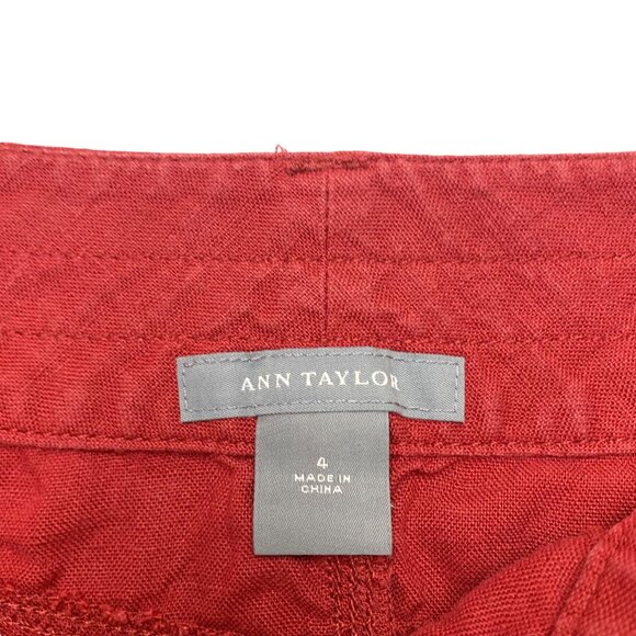 Ann Taylor Crimson‎ 100% Linen Cargo Mini Skirt - Picture 5 of 8